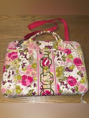 Vera Bradley Laptop Computer Bag Hard Case Quilted Pink Floral
